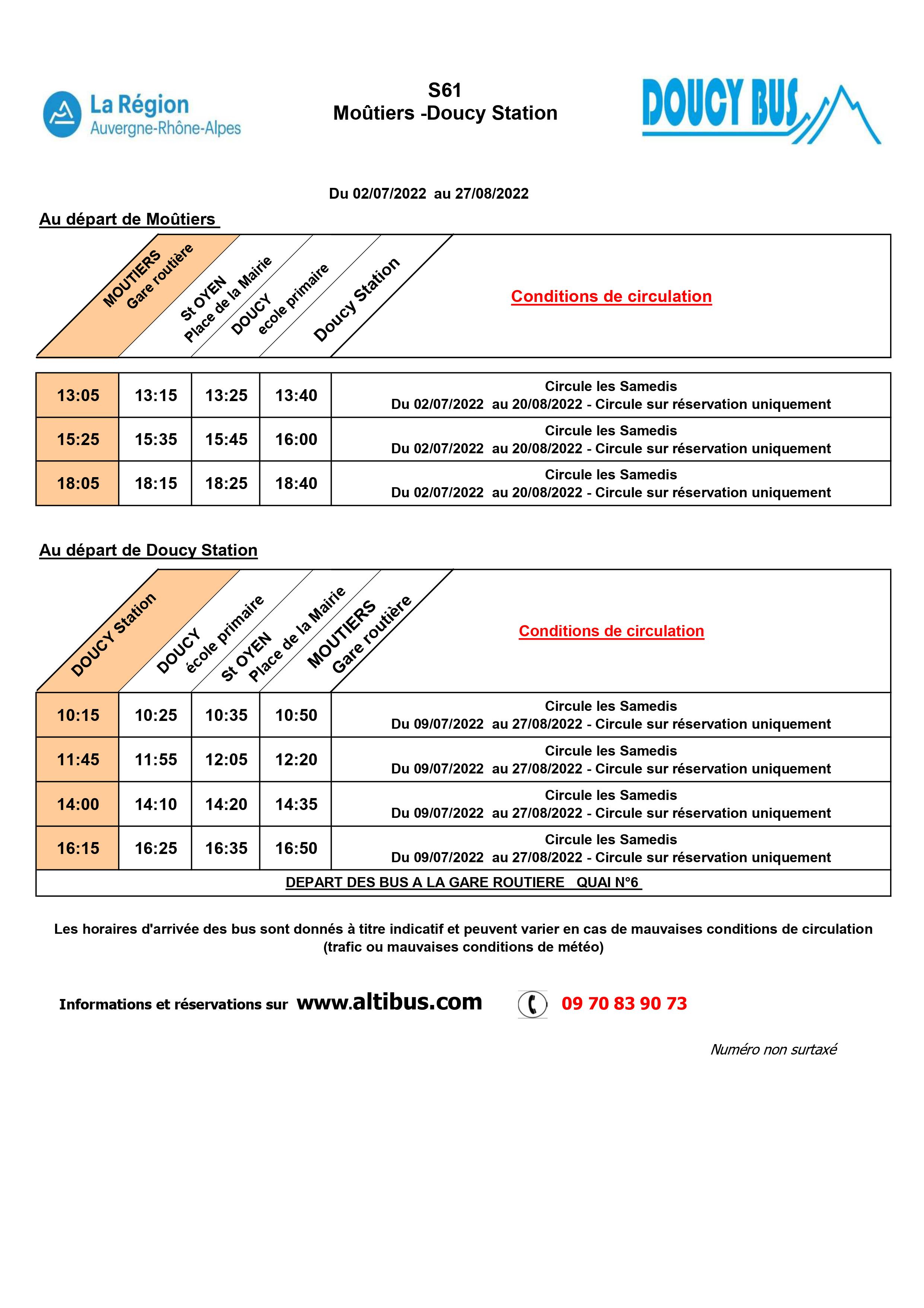 2022 Doucy Bus - S61 - Moûtiers - Doucy Station 