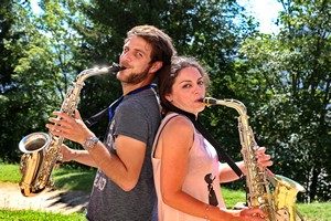 stage saxophone au village club des 300 stages, vacances à Valmorel dans les Alpes de Savoie. et sa fanfare en vacances à la montagne !