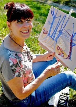 Atelier Aquarelle, Vacances en famille, Peinture-aquarelle-collage